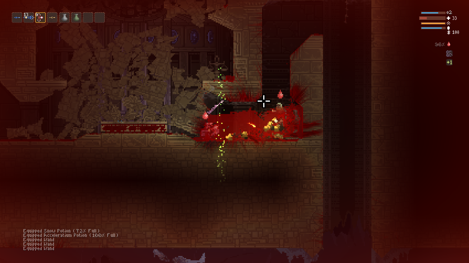 I ran into a pack of three really tough guys at the beginning of the Snowy Depths. My first idea was